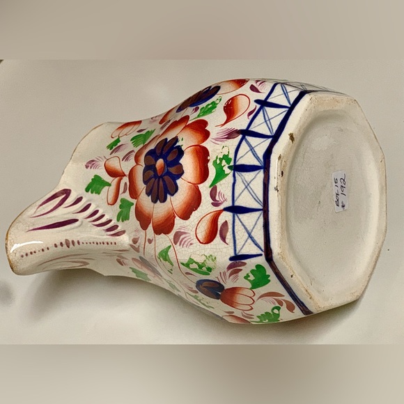 19th Century Antique Gaudy Welsh Grape Pattern Hand Painted Luster Pitcher Jug - Picture 11 of 16